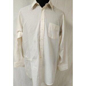 Christopher Hart XL Tall Mans Cream Striped Dots Long Sleeve Textured Shirt